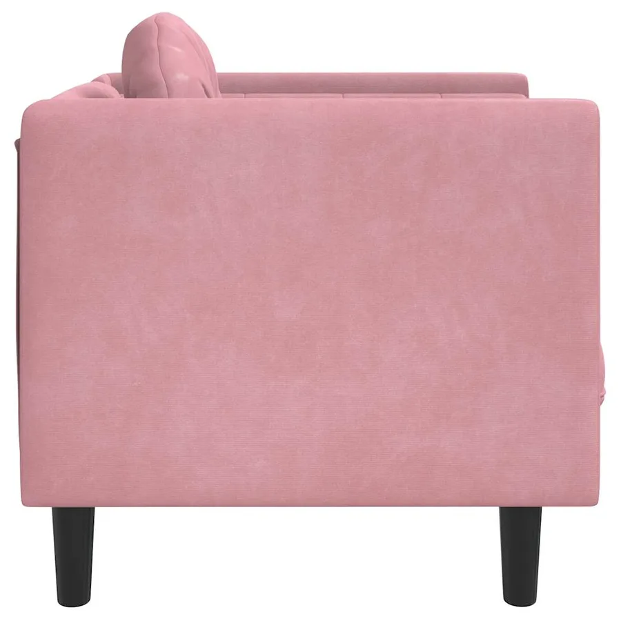 Fauteuil avec coussin rose velours - 5