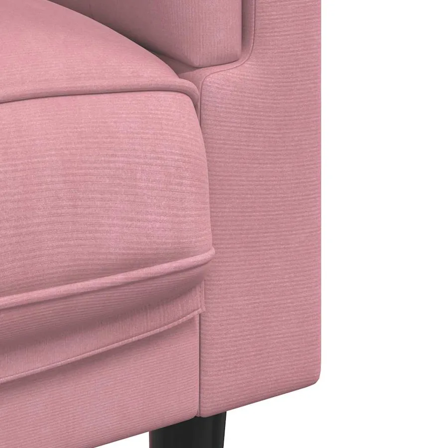 Fauteuil avec coussin rose velours - 7