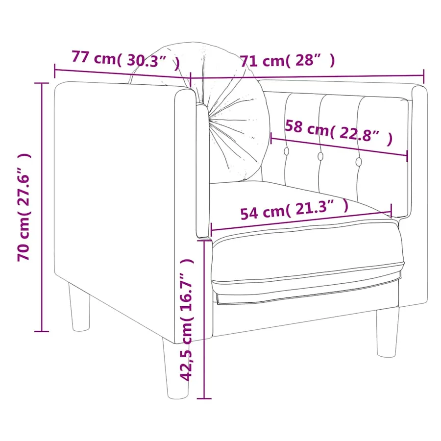 Fauteuil avec coussin rose velours - 9