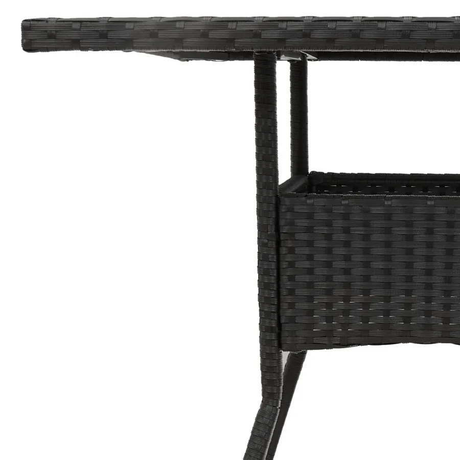 Table de jardin et dessus en bois d'acacia noir résine tressée - 9