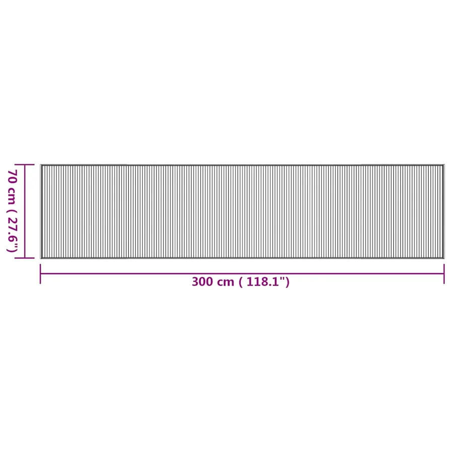 Tapis rectangulaire naturel 70x300 cm bambou - 8