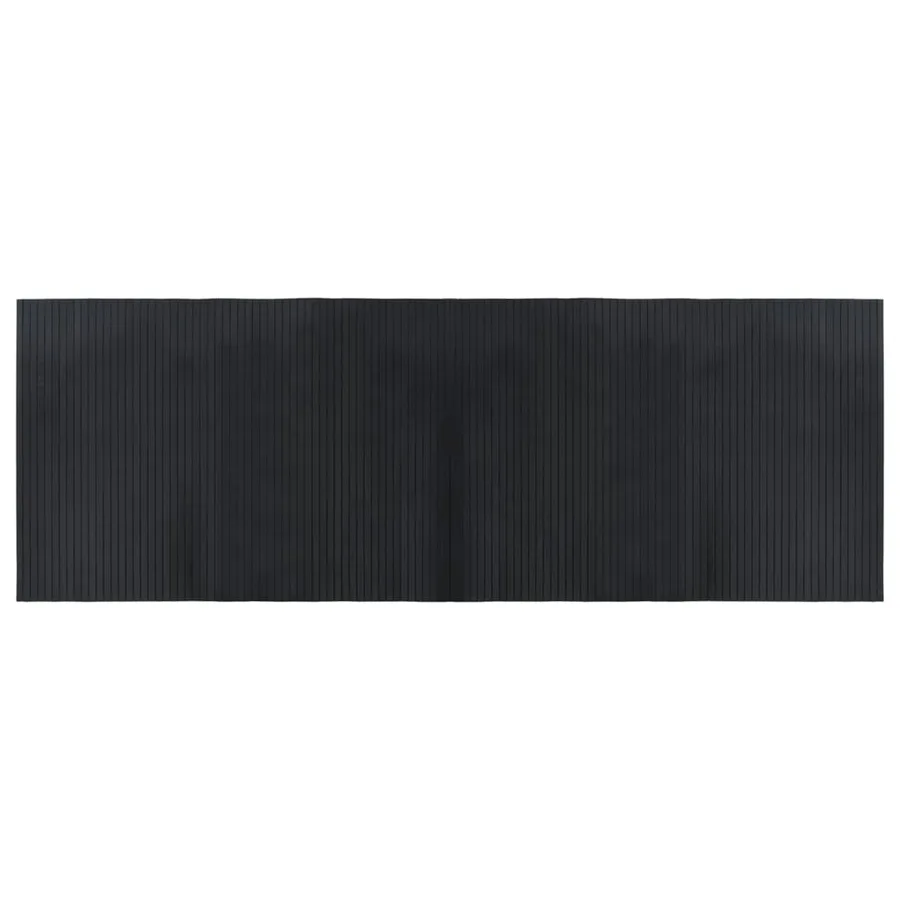 Tapis rectangulaire noir 70x200 cm bambou - 2