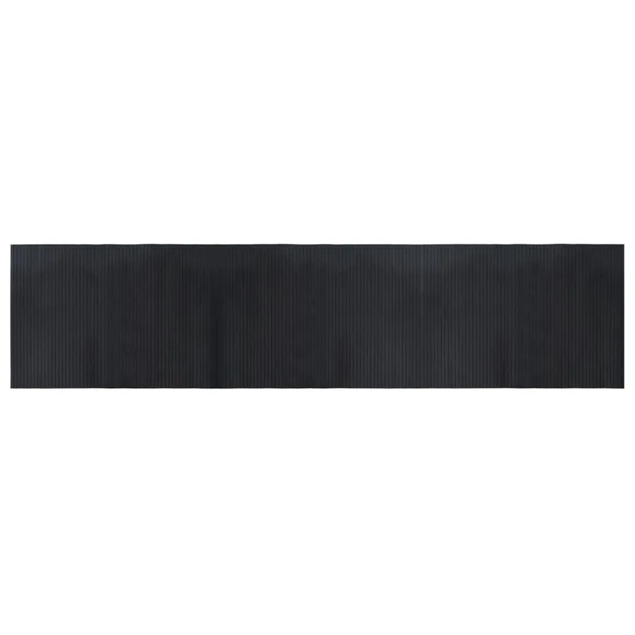 Tapis rectangulaire noir 70x300 cm bambou - 2