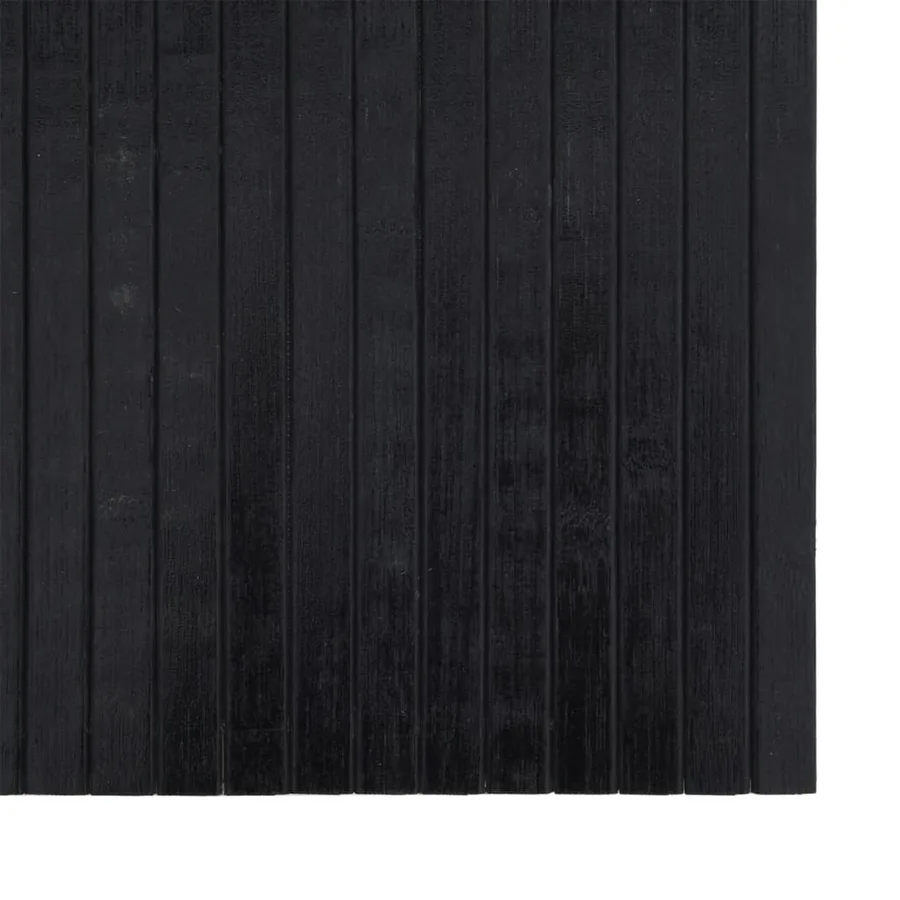 Tapis rectangulaire noir 70x300 cm bambou - 6