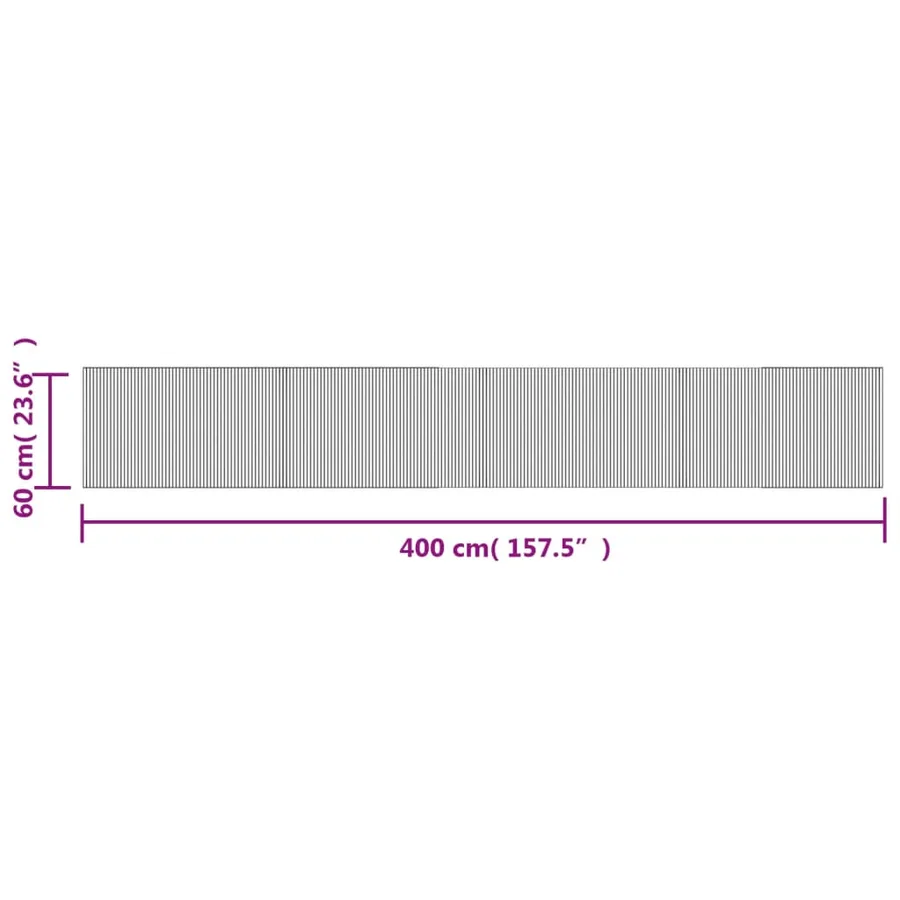 Tapis rectangulaire marron foncé 60x400 cm bambou - 8