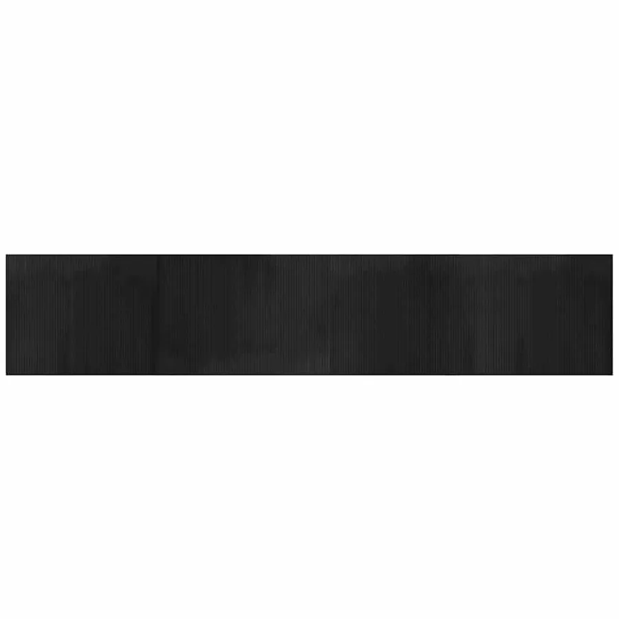 Tapis rectangulaire noir 80x400 cm bambou - 2