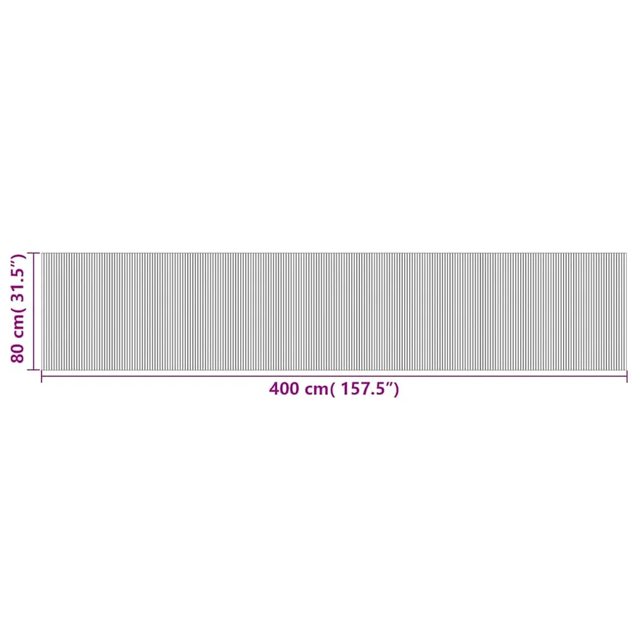 Tapis rectangulaire noir 80x400 cm bambou - 8