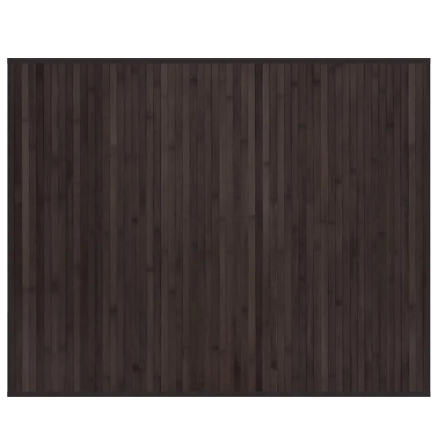 Tapis rectangulaire marron foncé 80x100 cm bambou - 2