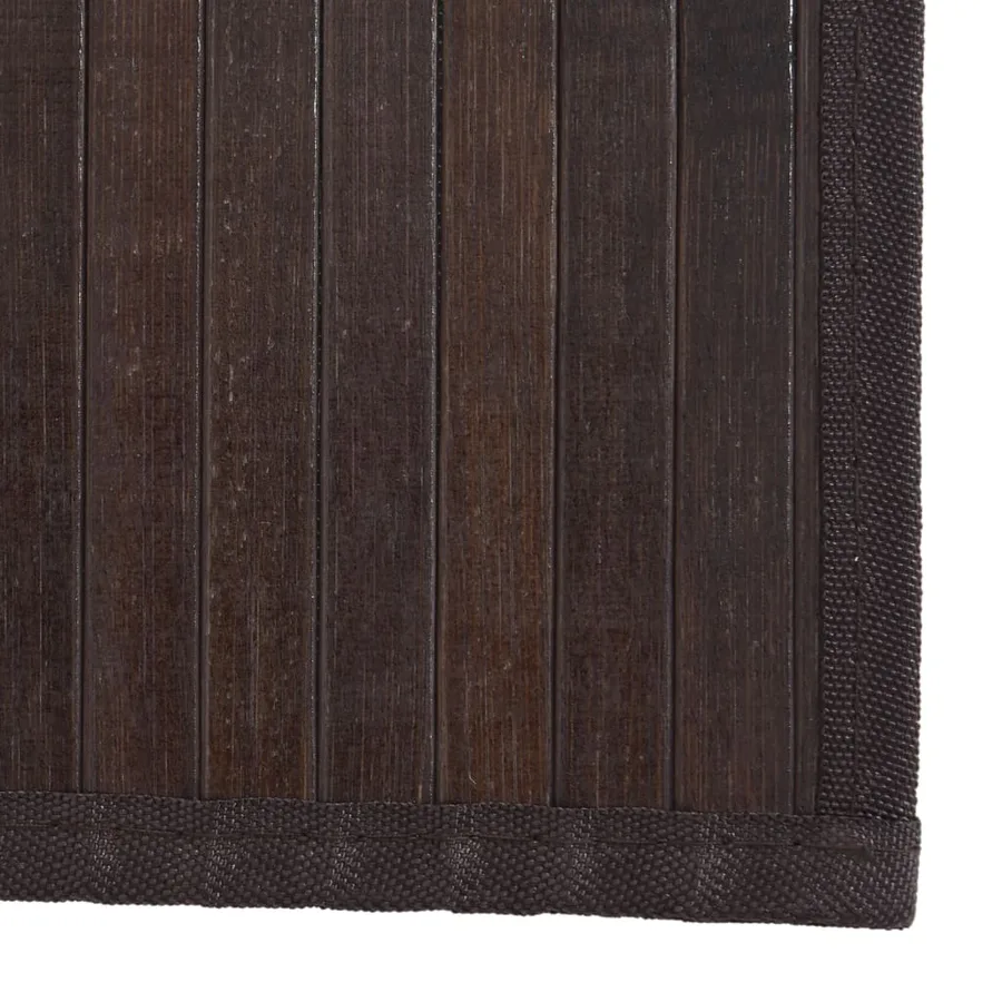Tapis rectangulaire marron foncé 80x100 cm bambou - 6
