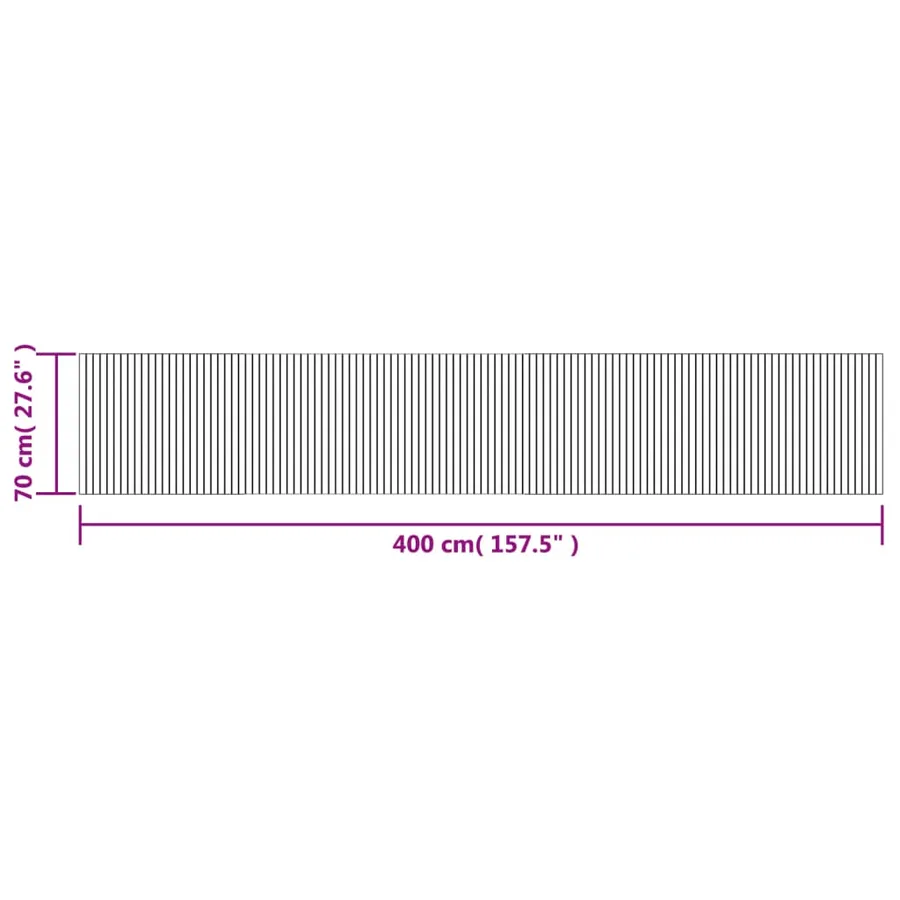 Tapis rectangulaire naturel clair 70x400 cm bambou - 8