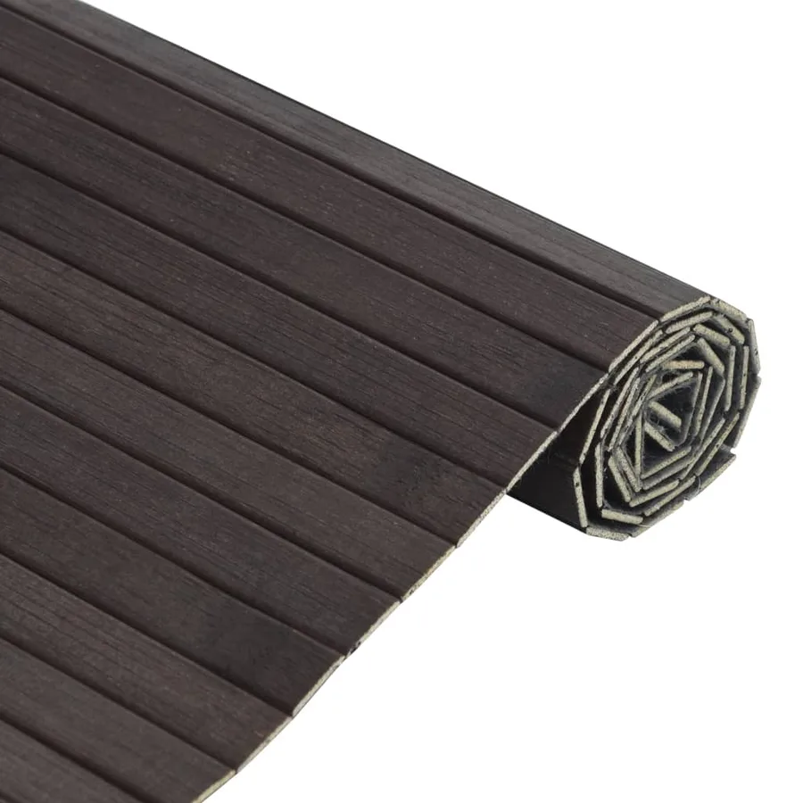Tapis rectangulaire marron foncé 70x500 cm bambou - 4