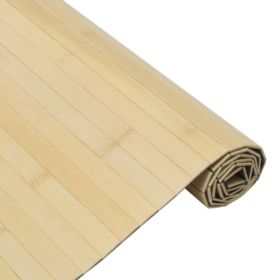 Tapis rectangulaire naturel clair 70x500 cm bambou - 4