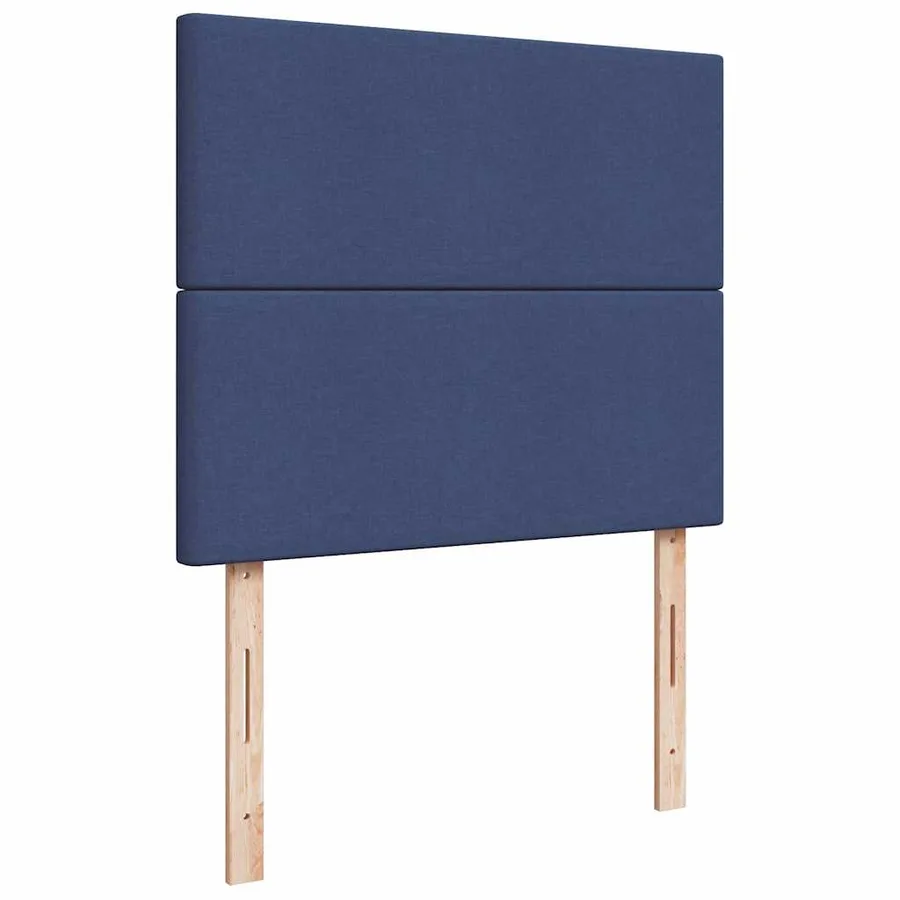 Sommier à lattes de lit matelas et LED bleu 120x190 cm tissu - 9
