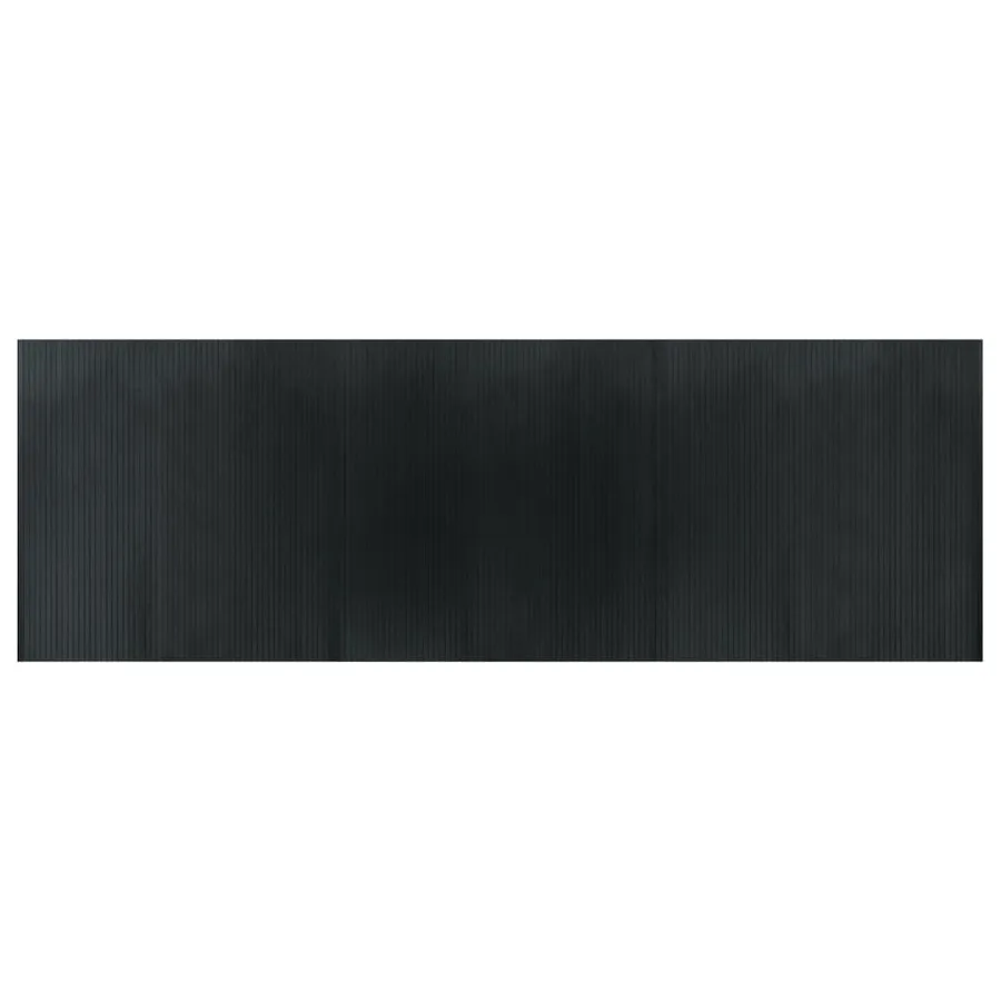 Tapis rectangulaire gris 100x300 cm bambou - 2