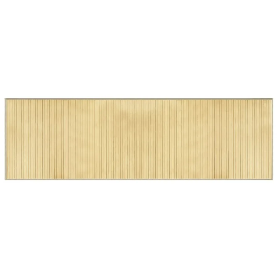 Tapis rectangulaire naturel clair 60x200 cm bambou - 2