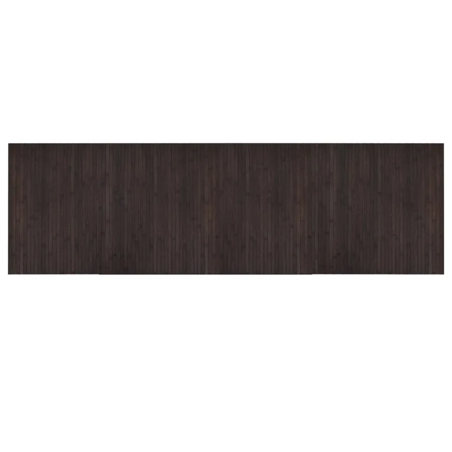 Tapis rectangulaire marron foncé 60x200 cm bambou - 2