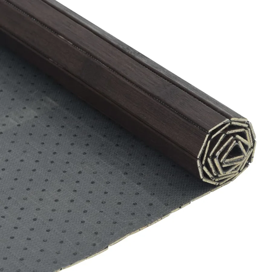 Tapis rectangulaire marron foncé 60x200 cm bambou - 5