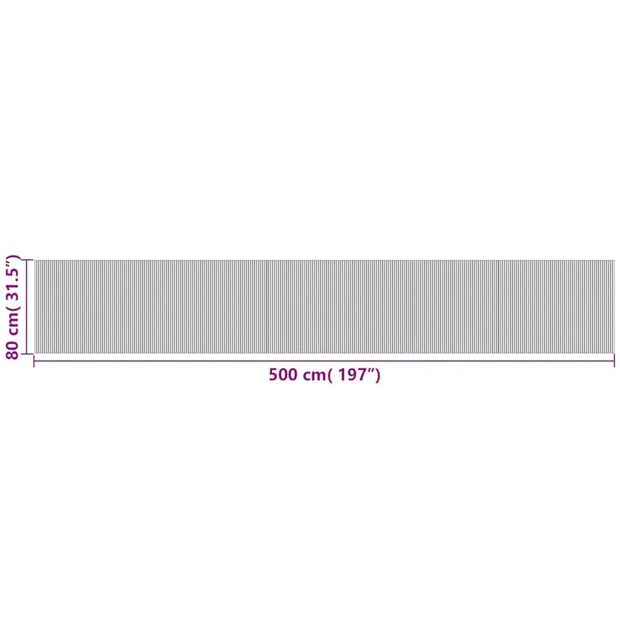 Tapis rectangulaire noir 80x500 cm bambou - 8