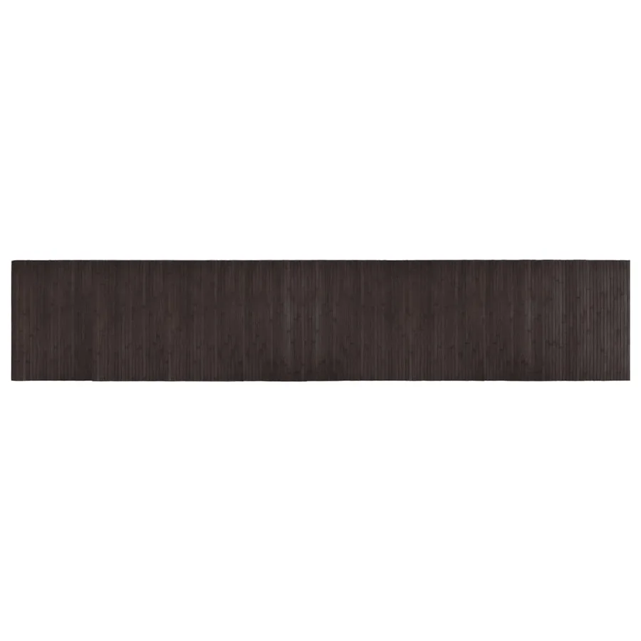 Tapis rectangulaire marron foncé 60x300 cm bambou - 2