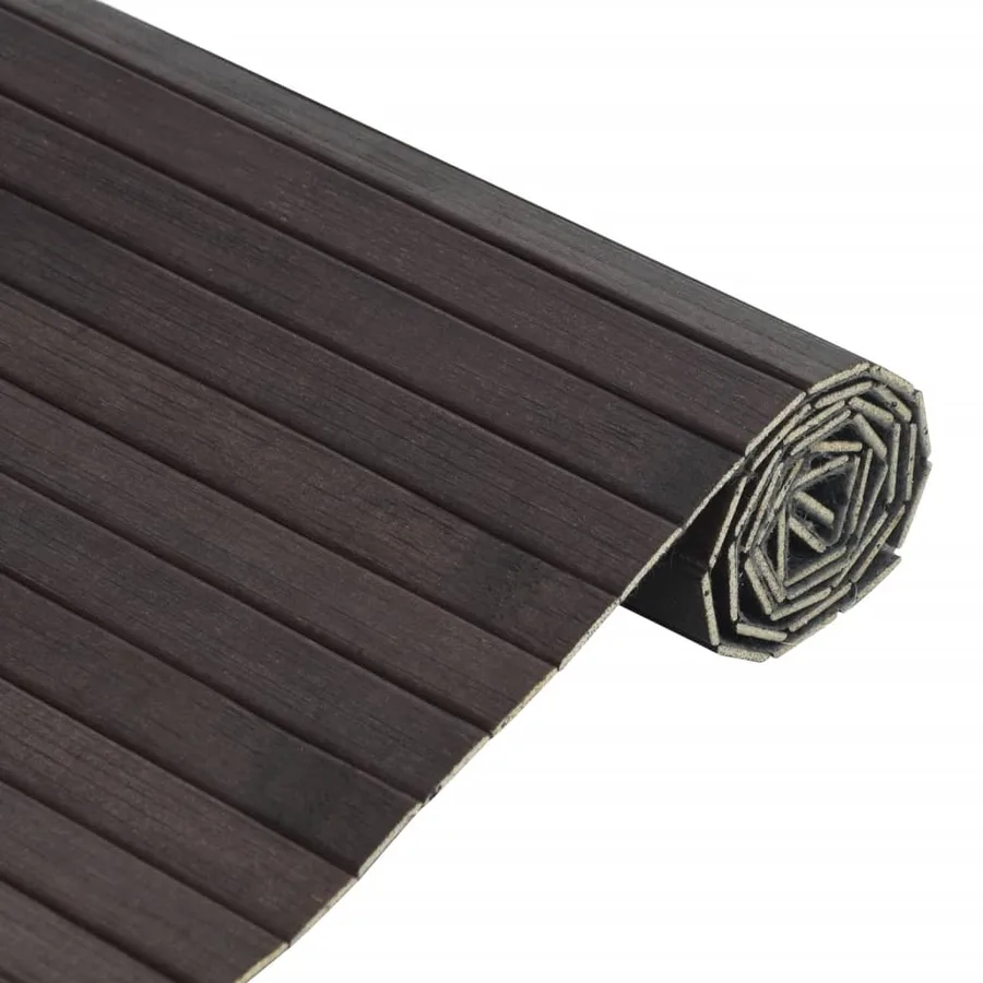 Tapis rectangulaire marron foncé 60x300 cm bambou - 4