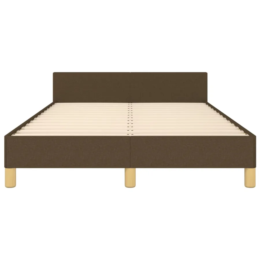 Cadre de lit sans matelas marron foncé 120x190 cm tissu - 6