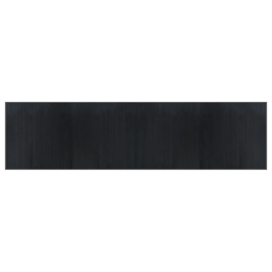 Tapis rectangulaire gris 100x400 cm bambou - 2