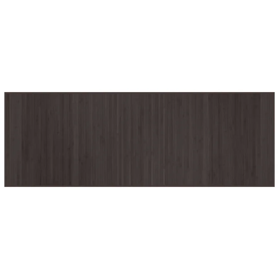 Tapis rectangulaire marron foncé 70x200 cm bambou - 2
