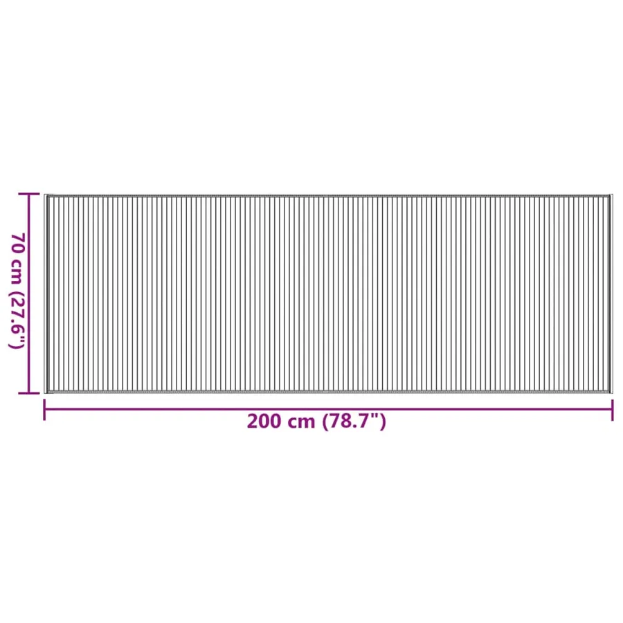 Tapis rectangulaire marron foncé 70x200 cm bambou - 8