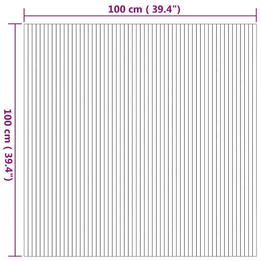 Tapis rectangulaire naturel 100x100 cm bambou - 8