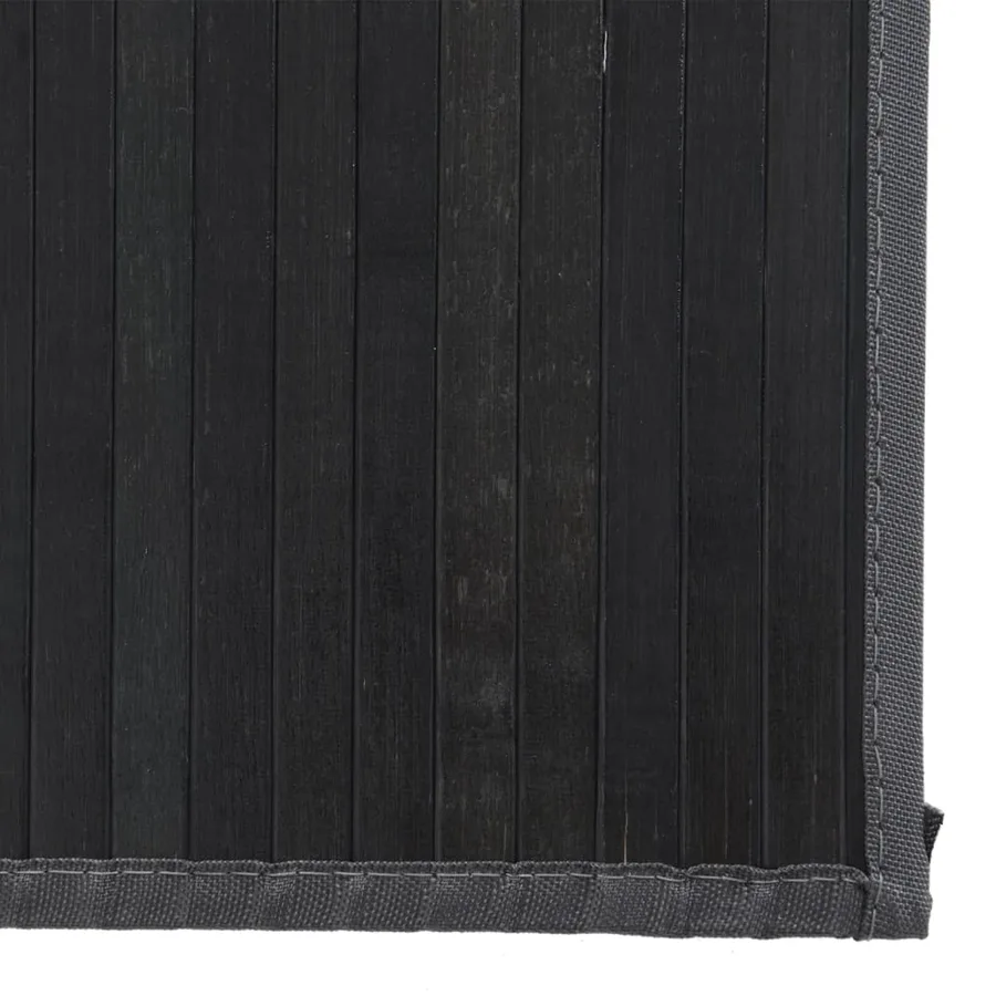 Tapis rectangulaire noir 80x1000 cm bambou - 6