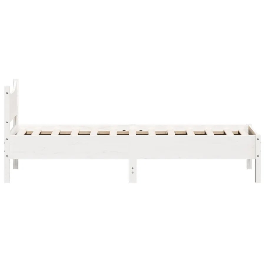 Cadre de lit sans matelas blanc 90x200 cm bois de pin massif - 5