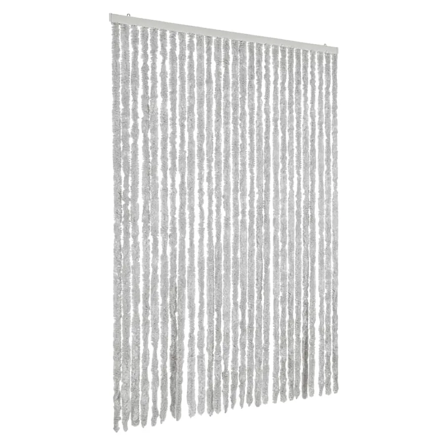 Rideau anti-mouches gris 118x220 cm chenille - 2
