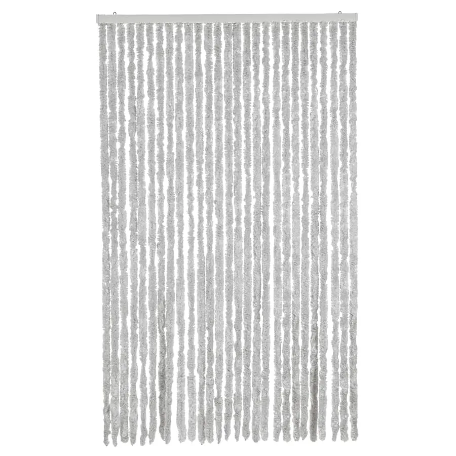 Rideau anti-mouches gris 118x220 cm chenille - 3