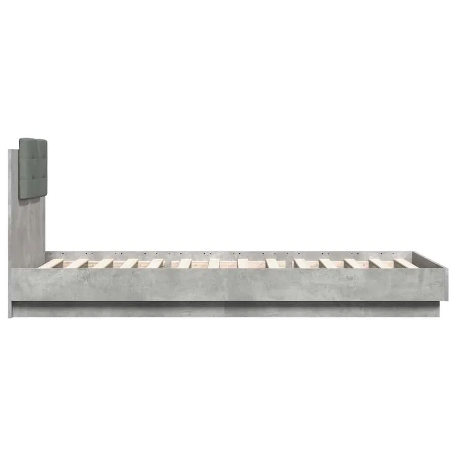 Cadre de lit sans matelas gris béton 90x200 cm - 5