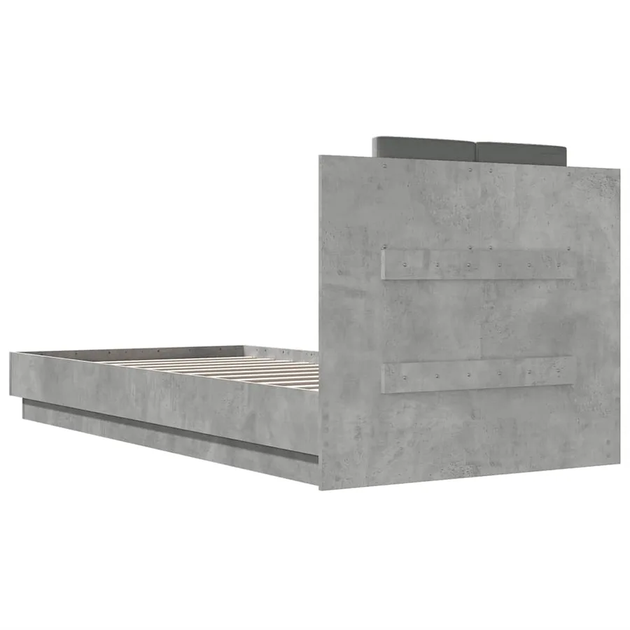 Cadre de lit sans matelas gris béton 90x200 cm - 6