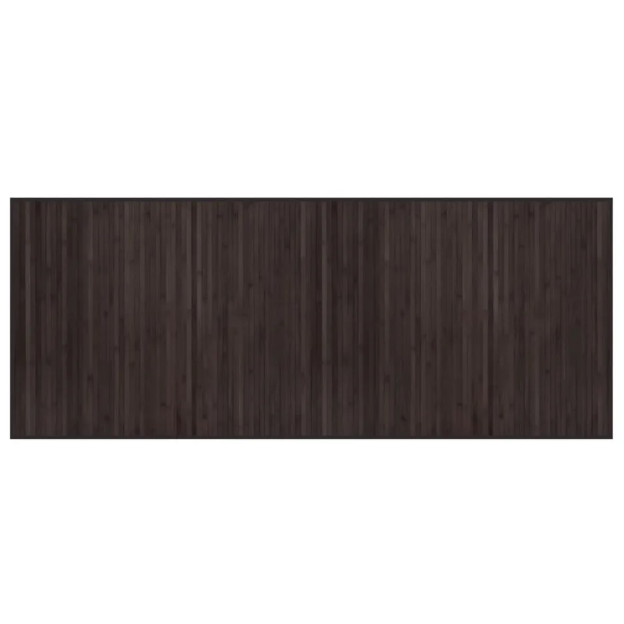 Tapis rectangulaire marron foncé 80x200 cm bambou - 2