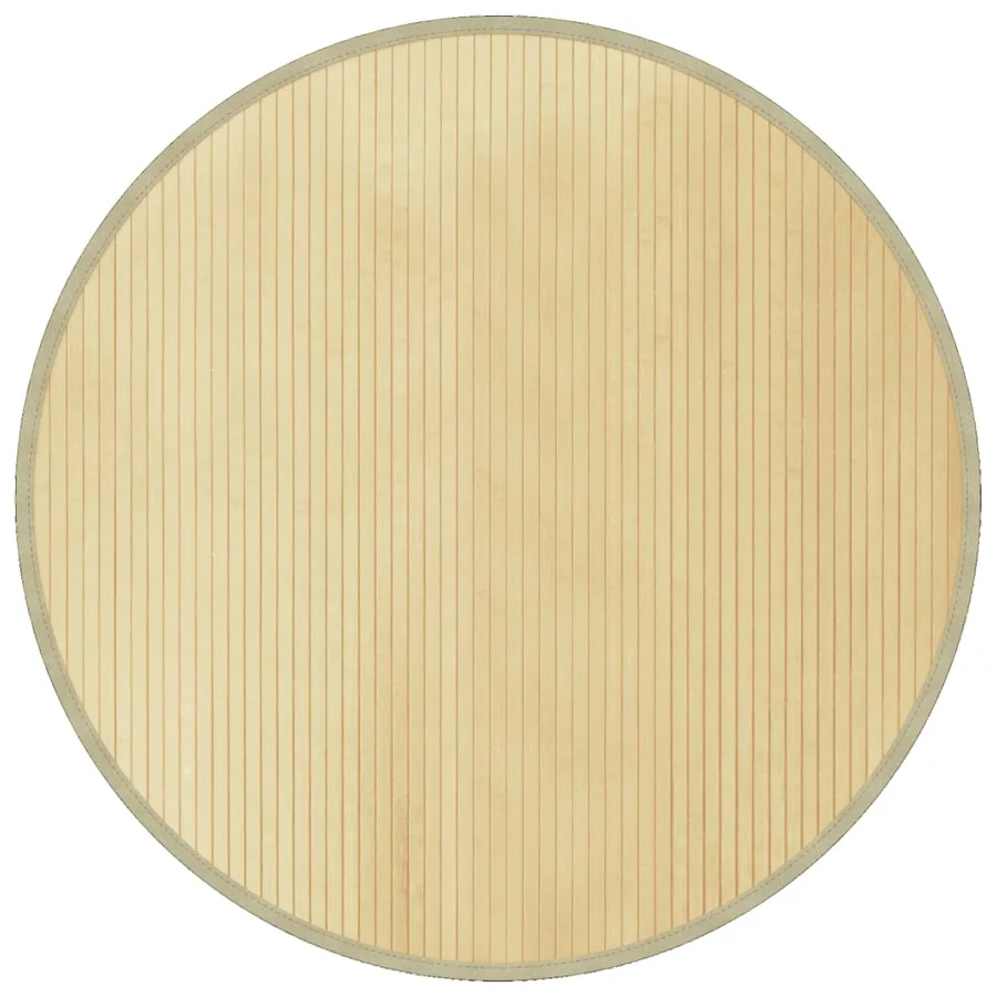 Tapis rond naturel clair 100 cm bambou - 2