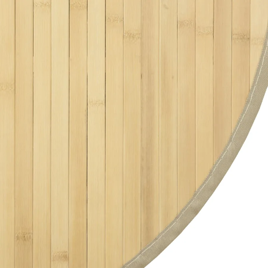 Tapis rond naturel clair 100 cm bambou - 6