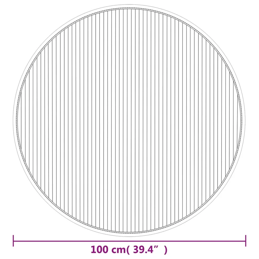 Tapis rond naturel clair 100 cm bambou - 8