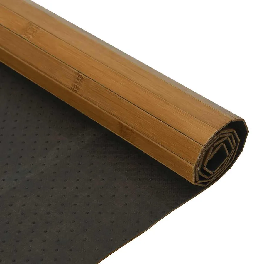 Tapis rectangulaire marron 100x100 cm bambou - 5