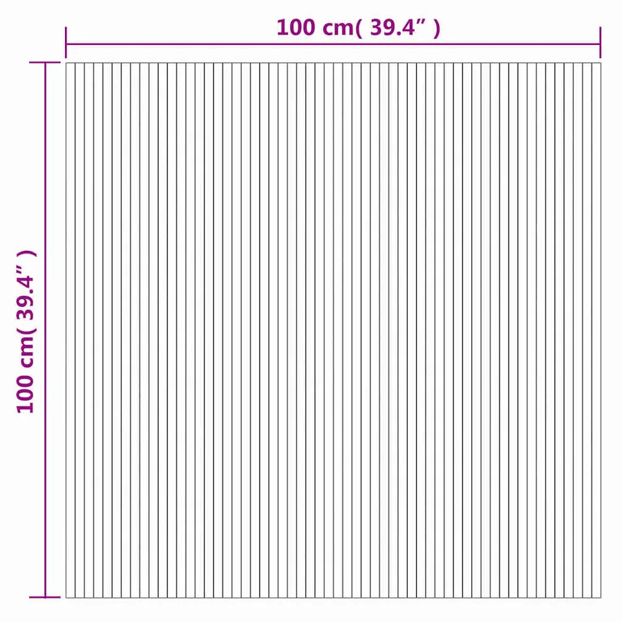 Tapis rectangulaire marron 100x100 cm bambou - 8