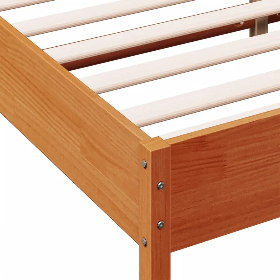 Cadre de lit sans matelas cire marron 180x200cm bois pin massif - 7