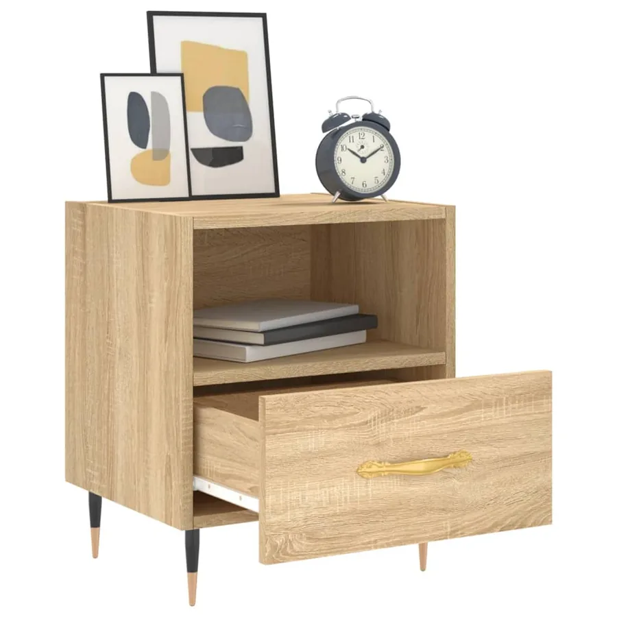 Tables de chevet 2 pcs chêne sonoma 40x35x47,5 cm - 4