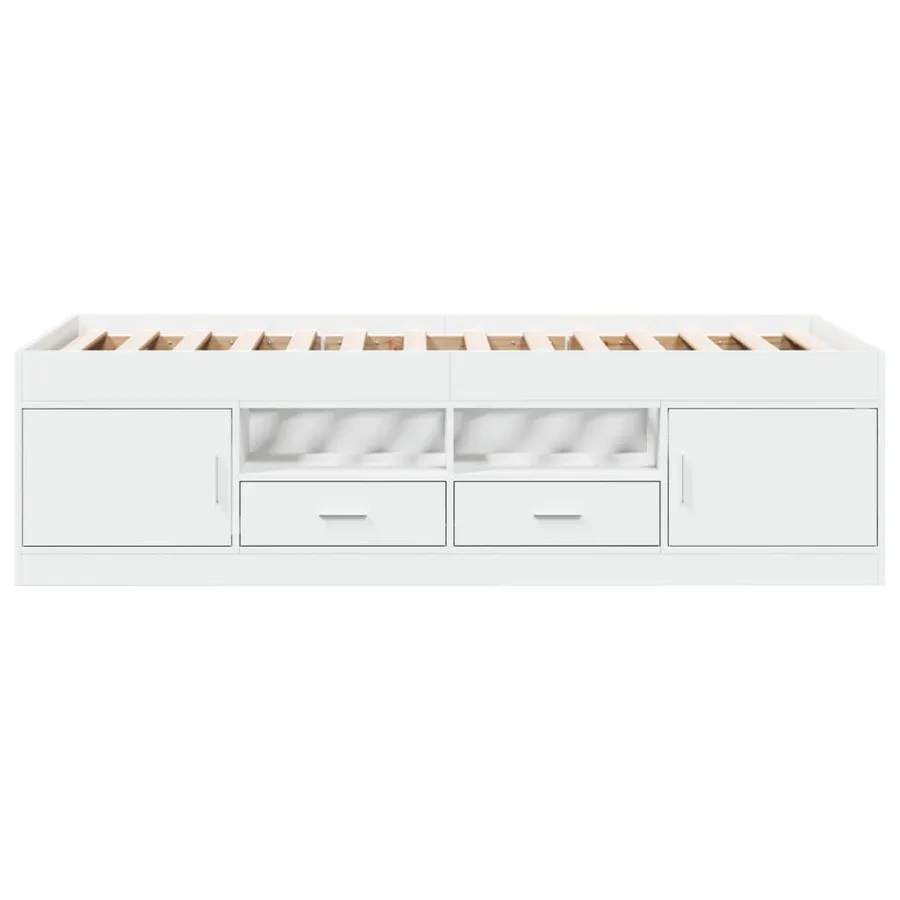 Lit de jour avec tiroirs sans matelas blanc 100x200 cm - 4