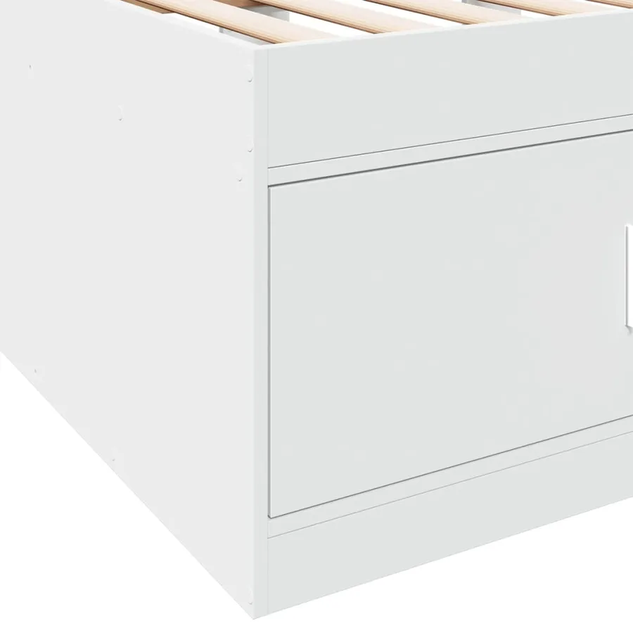 Lit de jour avec tiroirs sans matelas blanc 100x200 cm - 8