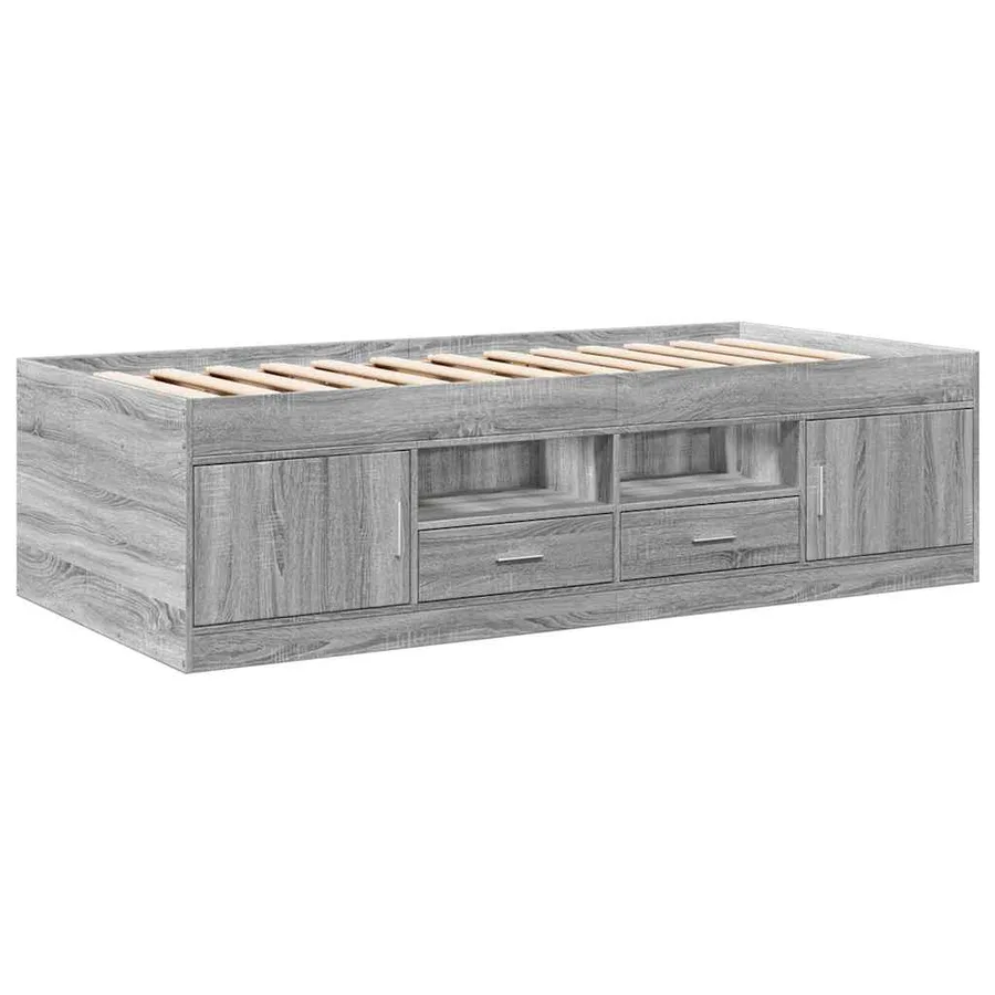 Lit de jour avec tiroirs sans matelas sonoma gris 100x200 cm - 3