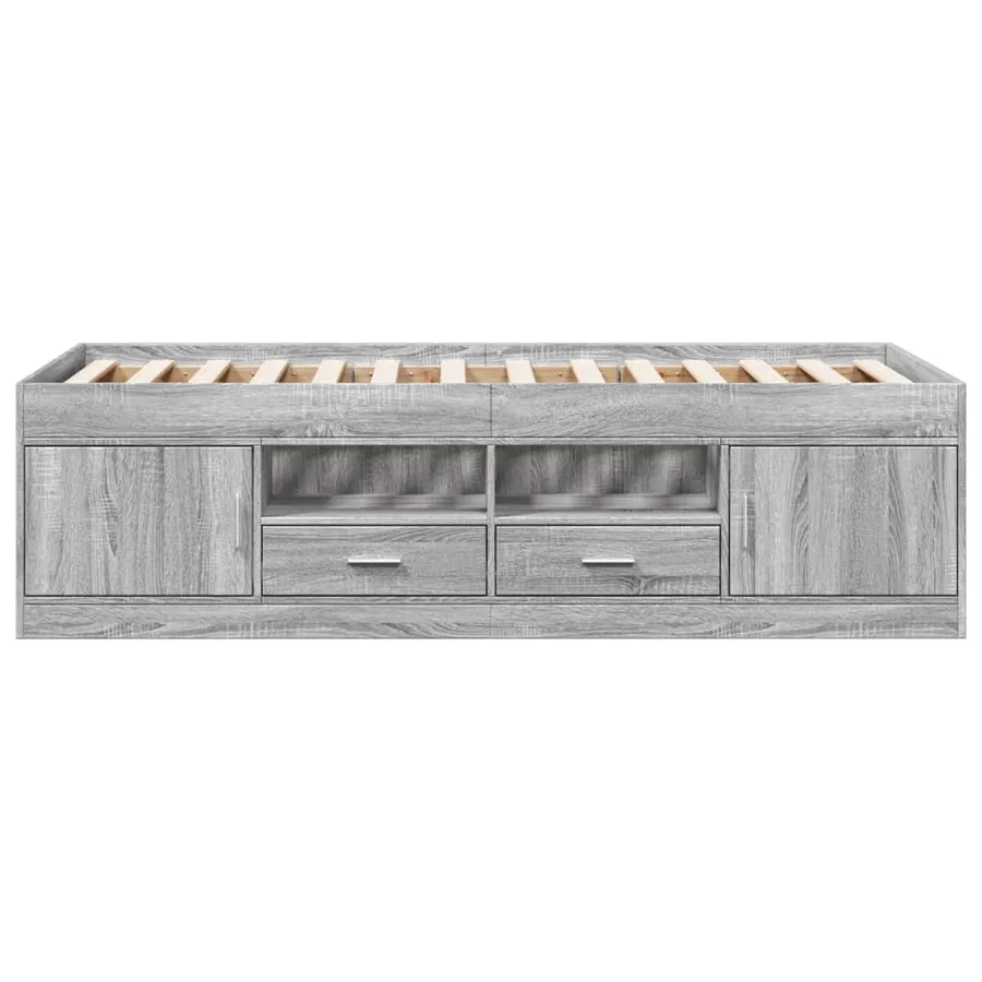 Lit de jour avec tiroirs sans matelas sonoma gris 100x200 cm - 4