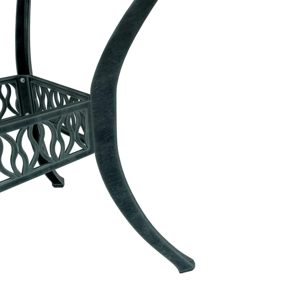 Table de jardin vert Ø90x75 cm aluminium coulé - 10
