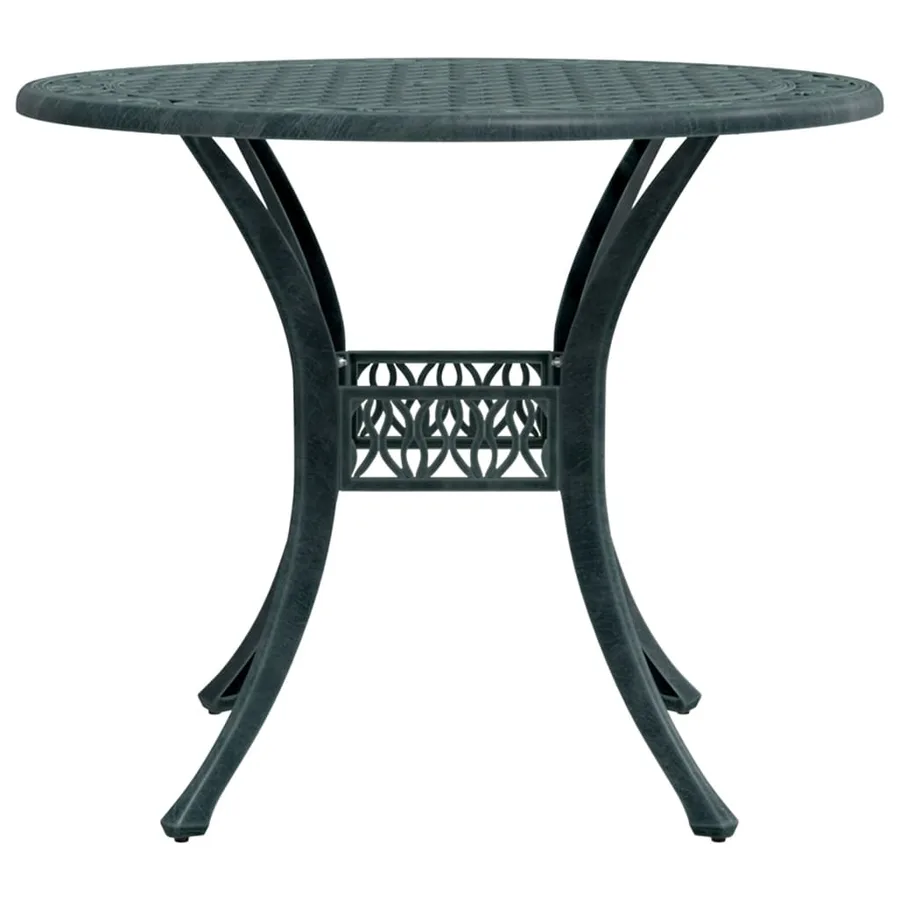 Table de jardin vert Ø90x75 cm aluminium coulé - 6