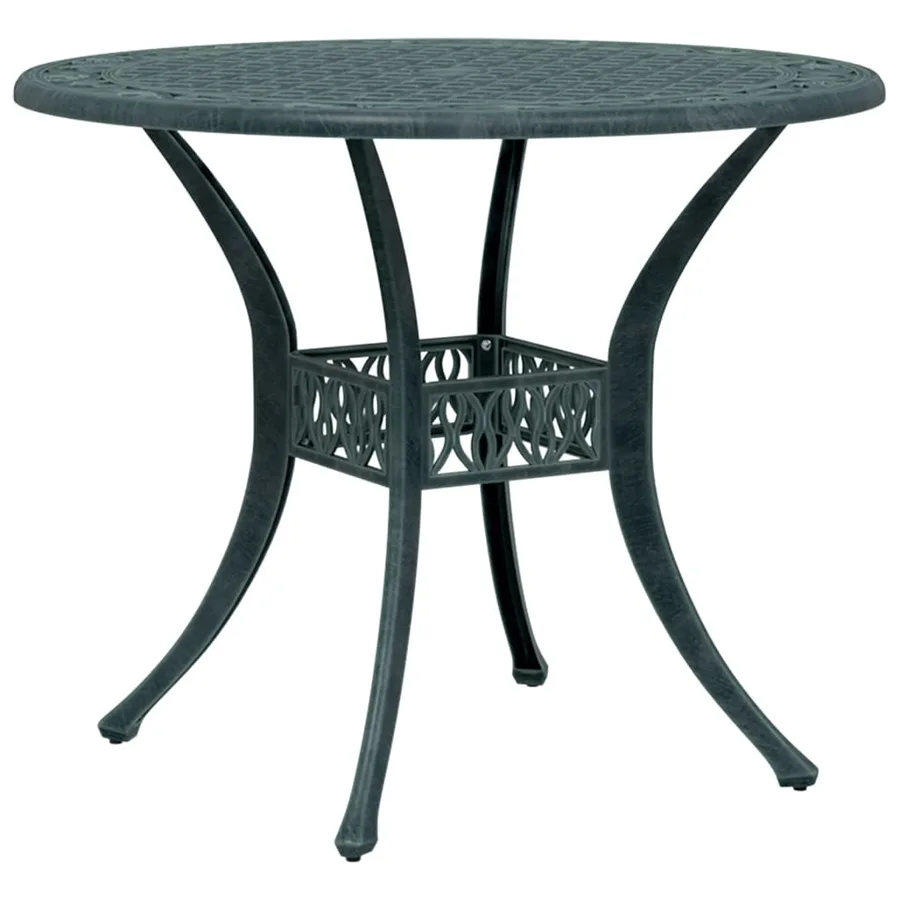 Table de jardin vert Ø90x75 cm aluminium coulé - 7
